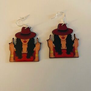 Stylish Red and Gold Earrings